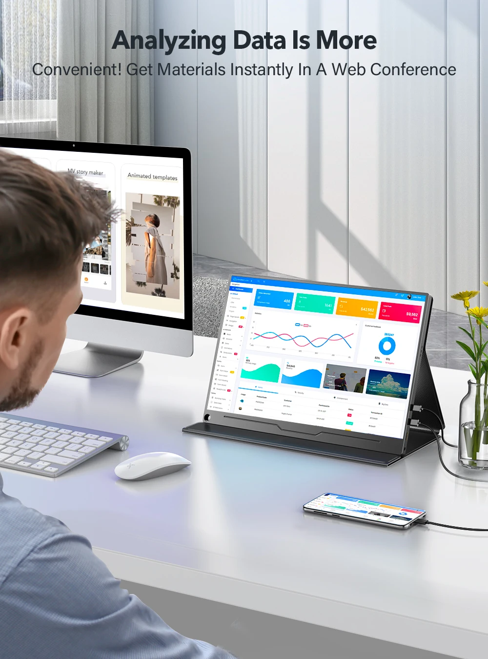 Портативный монитор UPERFECT 13 3 дюйма FHD 1080P Type-C HDMI |