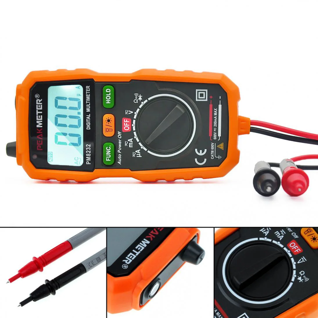 Портативный цифровой мультиметр PM8232 амперметр постоянного/переменного тока с