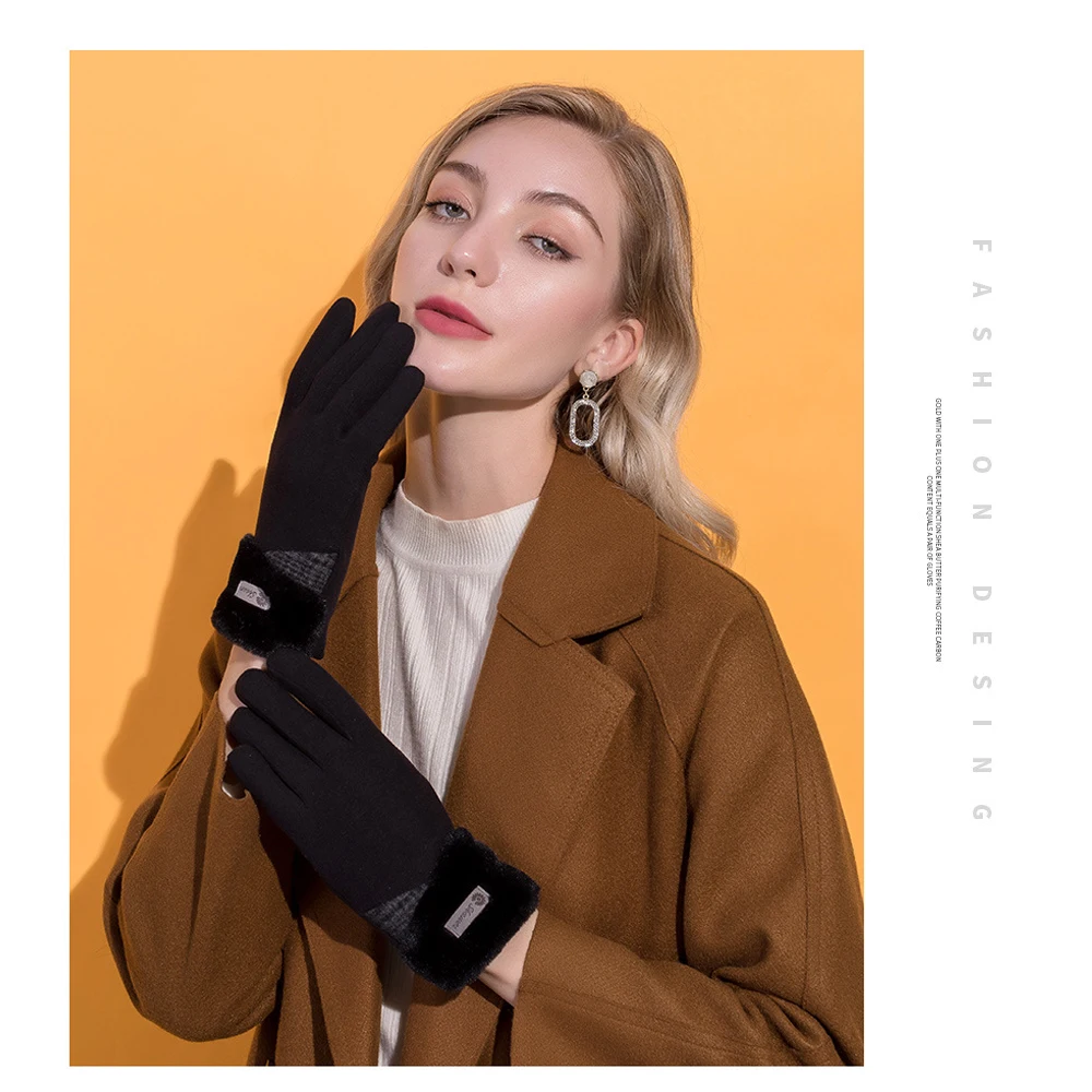 

Fashion Lady Winter Gloves Outdoor Windproof Business Gloves Women Autumn Winter Warm Thick Gloves Touch Screen Skiing Gloves
