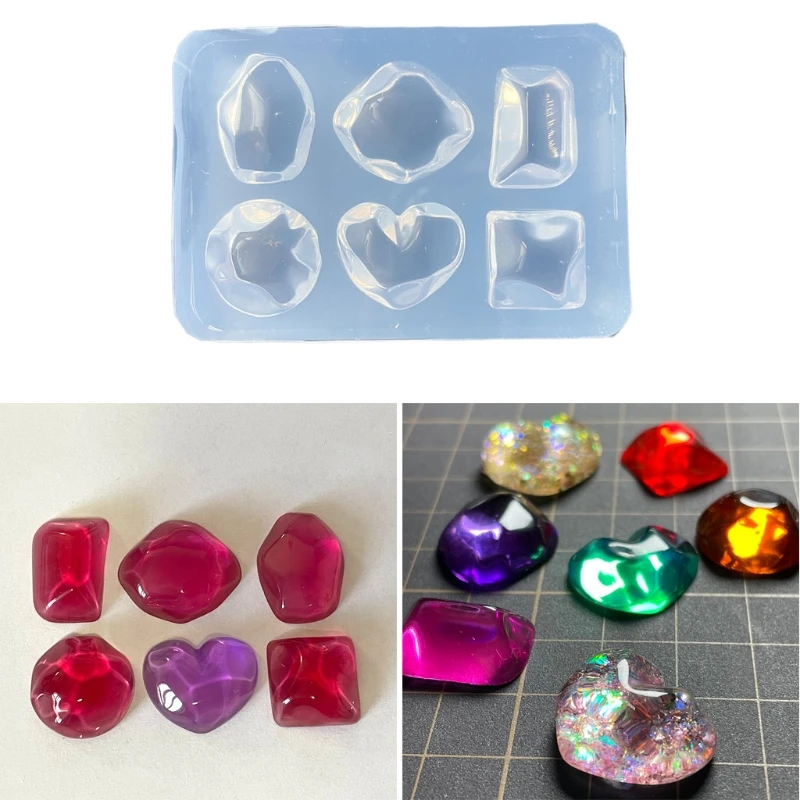 

Diy Crystal Epoxy Mold Earrings Pendant Jewelry Mold Hanging Pendant Decoration Heart Shape Irregular Silicone Mold