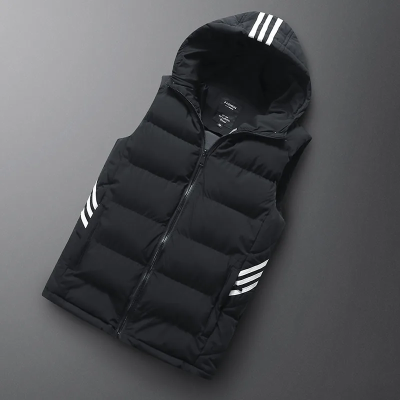 Мужская жилетка без рукавов с капюшоном зимняя Uomo Inverno куртка 6XL 7XL 8XL теплая
