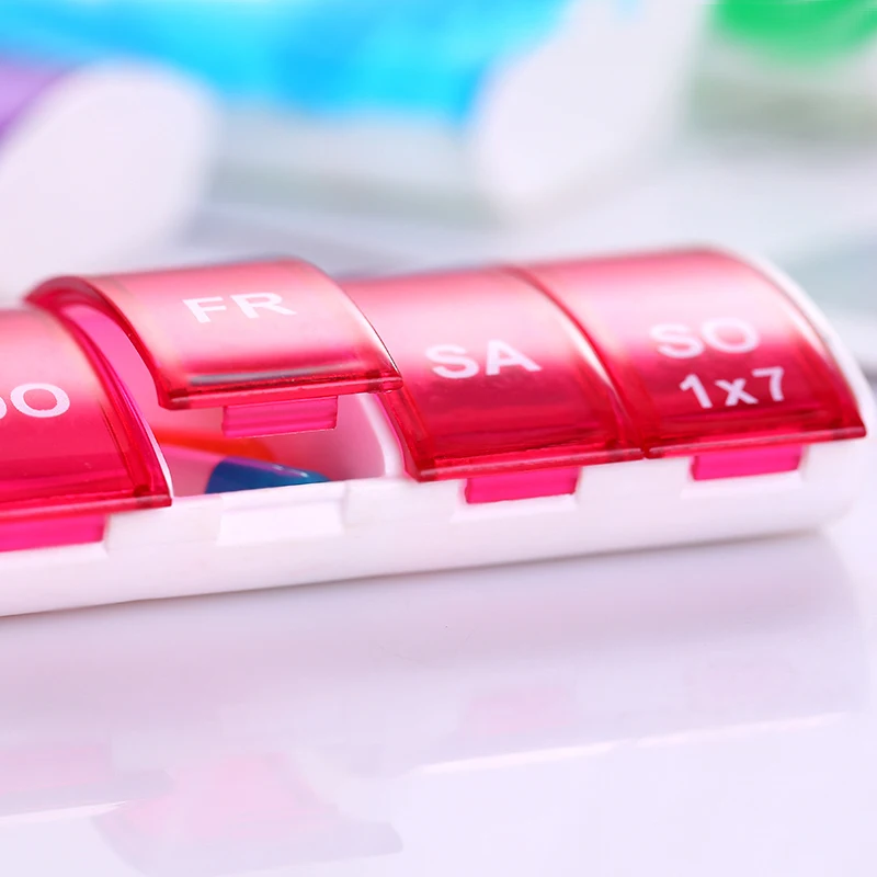 

Portable Weekly Pill Organizer Tablet Pill Storage Box Plastic Medicine Box Splitters Health Care Tool