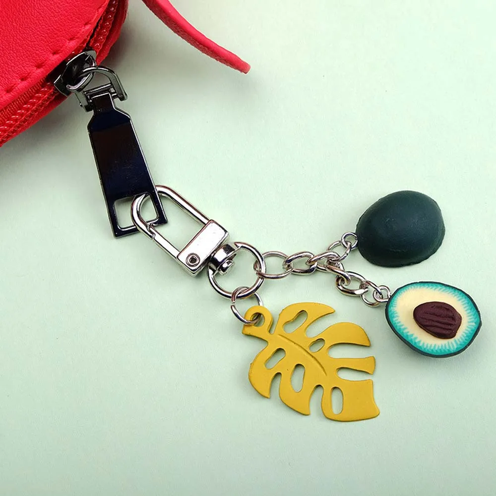 2020New имитация фруктов авокадо брелок в форме сердца кольцо для ключей модное