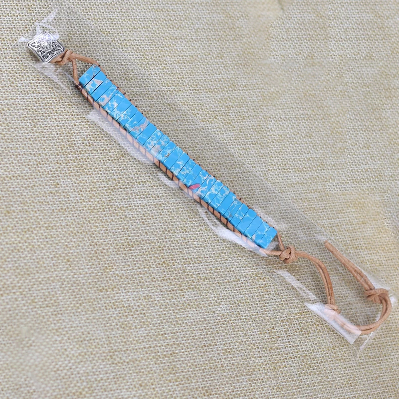 Браслет Чакра Ювелирные изделия ручной работы натуральный камень голубой