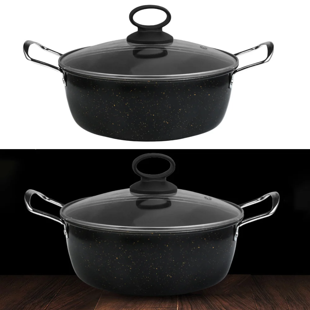 Black Delicate Maifan Stone Pot Multi-function Cooking Instant Noodle Two Handle Soup for Home Kitchen Restaurant | Дом и сад