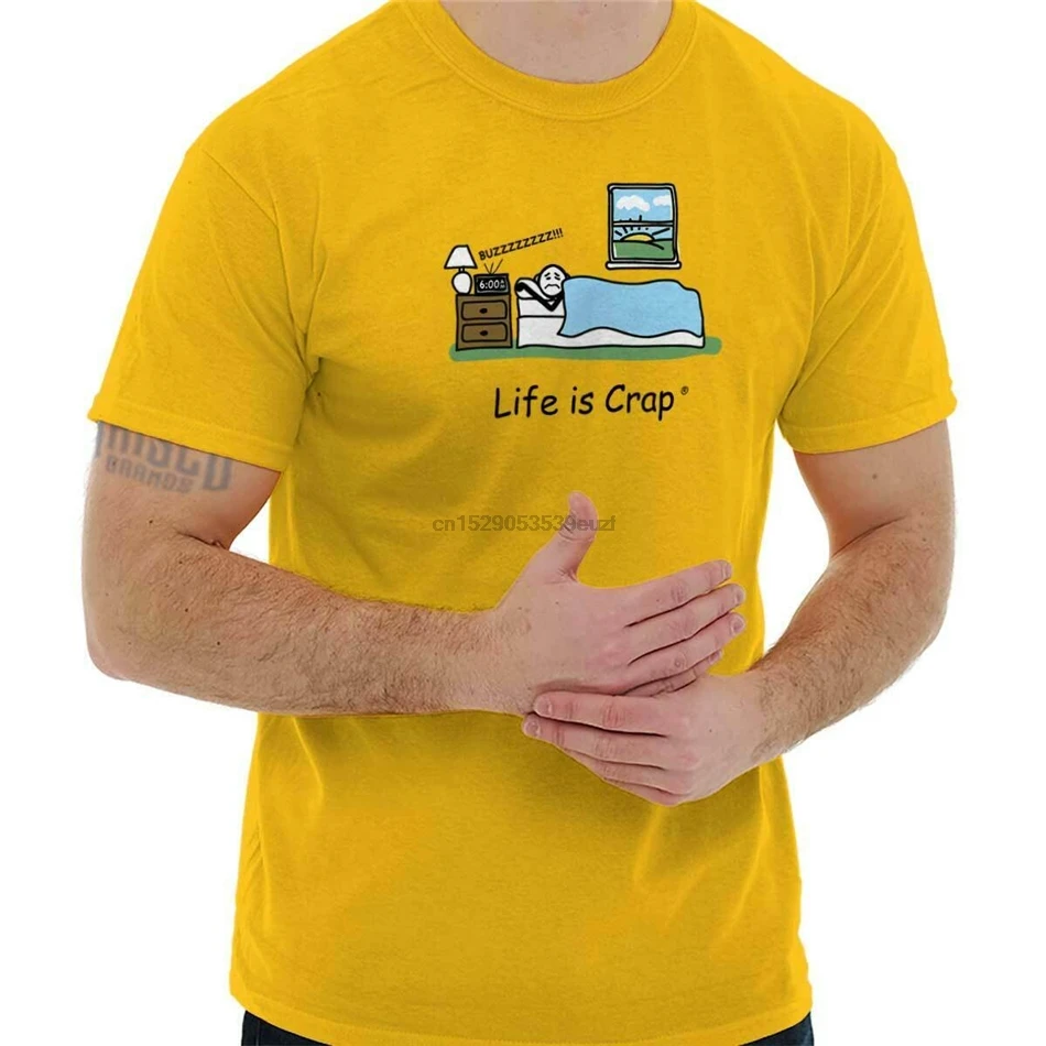 Забавная рубашка Life Is shitс будильником классная Подарочная идея Классическая