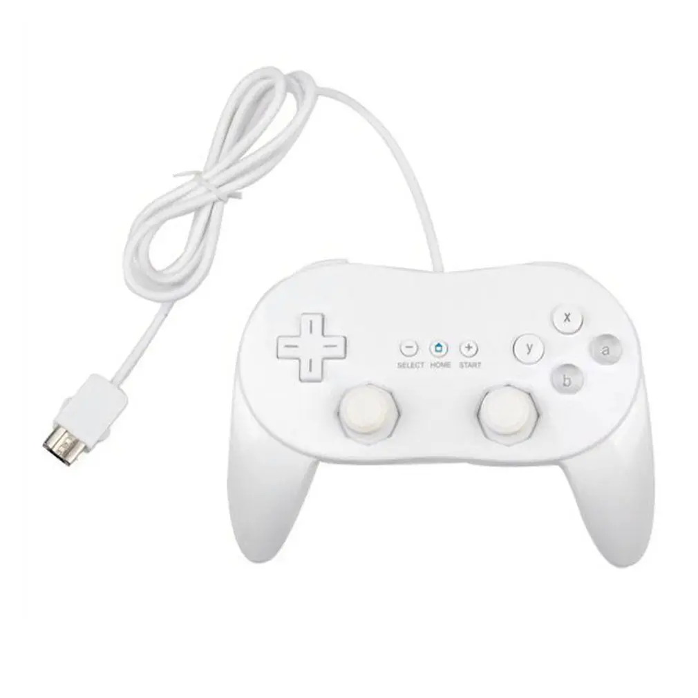 White Wired Classic Controller USB Game Joystick Gamepad Controller Handle Remote Console Video Games For Wii Classic