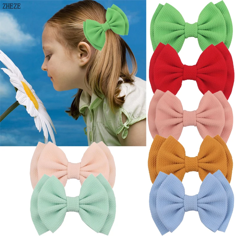 2 pçs/set na moda 6'bow dupla camada arco do cabelo com/sem clipes para meninas artesanal hairpins diy acessórios de cabelo quente vendas barrettes (0)