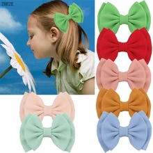 2Pcs/Set Trendy 6''Double Layer Hair Bow With/Without Clips For Girls Handmade Hairpins DIY Hair Accessories Hot Sales Barrettes (4)