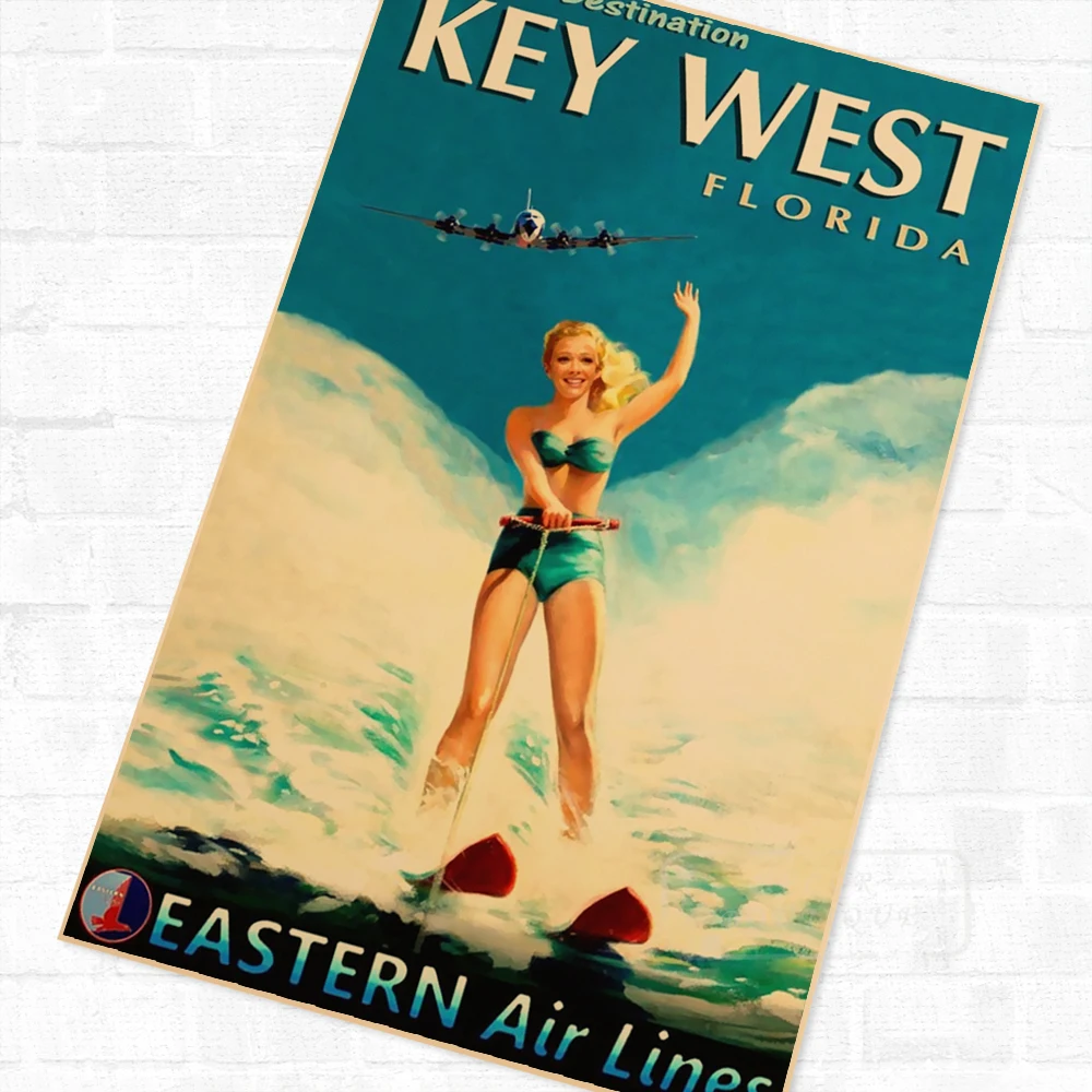 Уэст Флорида Винтаж для путешествий пляжные плакат ретро холст картины DIY