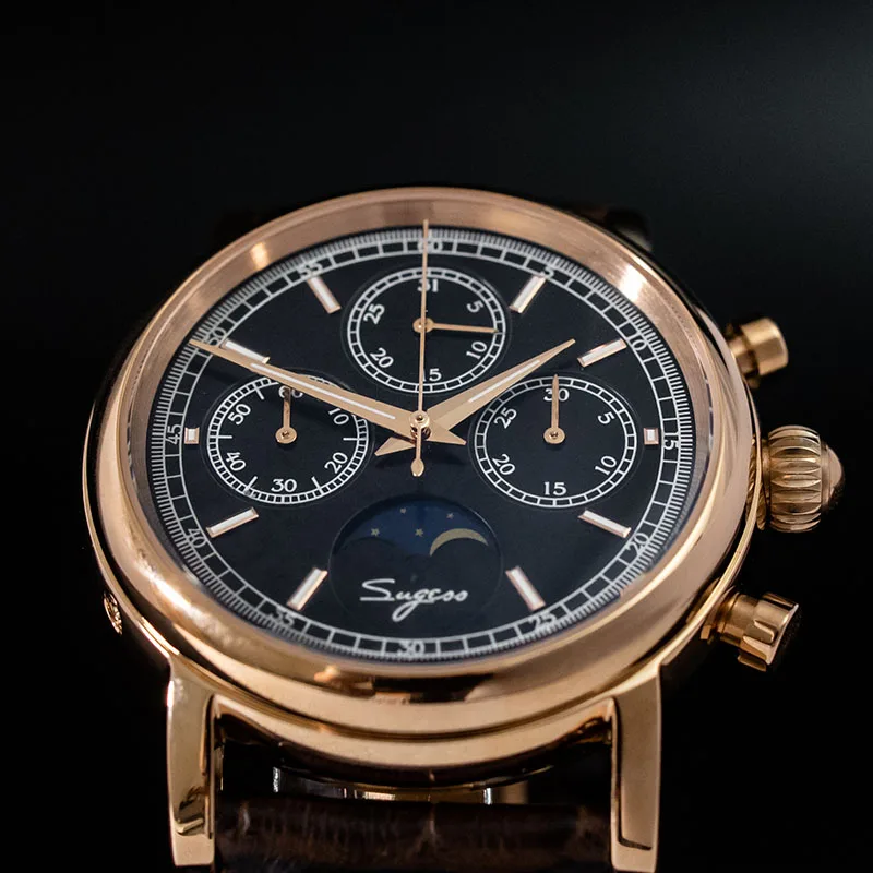 Супер Светящиеся механические часы с хронографом для мужчин ST1908 Moon Phase NATO Calendar мужские наручные часы Relogio