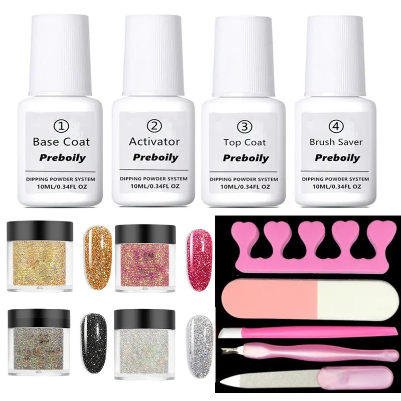 13pcs Set4 4 шт./компл. погружения Системы набор для ногтей Nail Art порошок погружения с Dip база активатор вставка из жидкого геля для ногтей Цвет натуральный сухой без лампа для лечения Ногтей - Цвет: 13pcs Set4