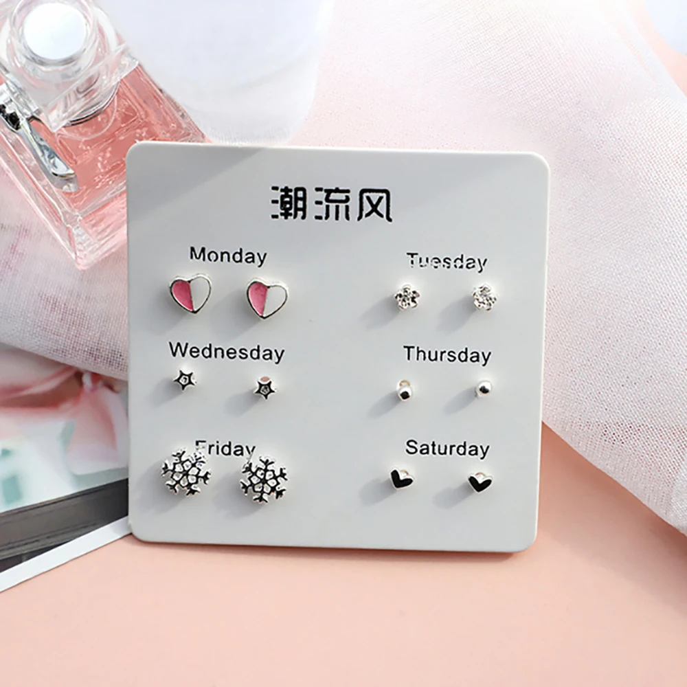 22 цвета 6 пар модный Комплект сережек для женщин серьги с кристаллами в виде