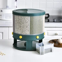 classification rotated rice dispenser cereal sealed storage container 6 grid rotating for soybeans mung beans