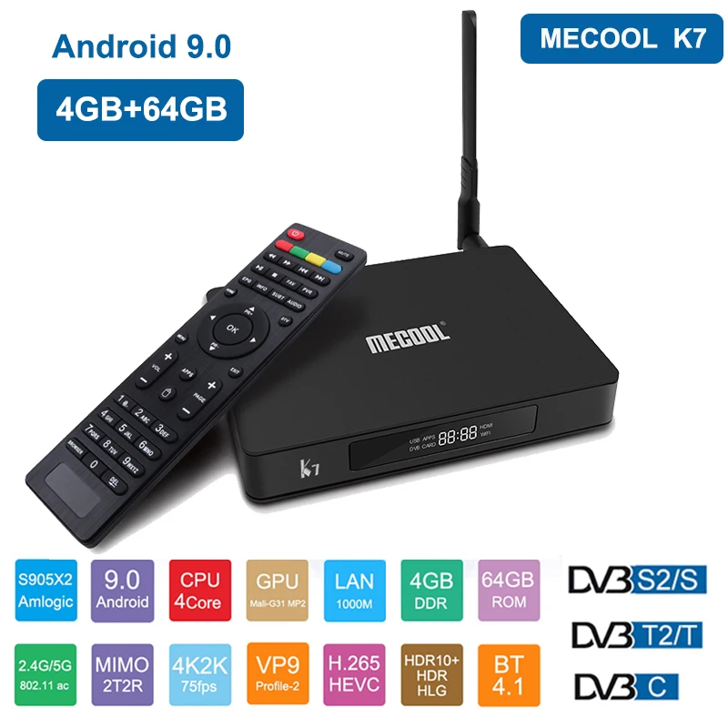 ТВ приставка Amlogic S905X2 Android 9 0 медиаплеер Wi Fi USB 3 4G 64G 2 4G/5G Fi|ТВ-приставки и