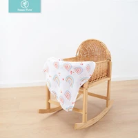 happy flute hot sale bamboo cotton soft baby blankets newborn muslin swaddle blanket for newborn girl and boy baby bath towel