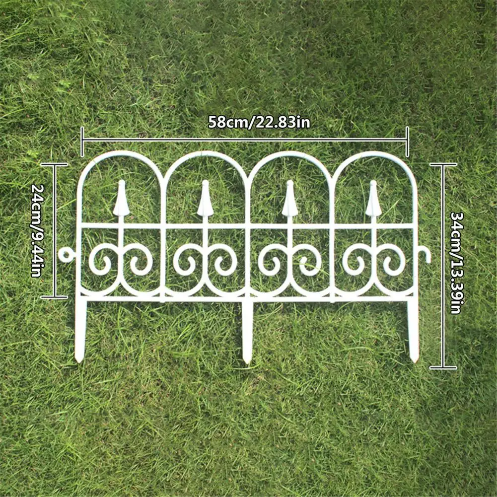 

5pcs Garden Plastic European Fence Outdoor Lawn Edging Fence Garden Border Decoration For Home Yard Wedding 58*34c
