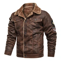 mens vintage leather jackets motorcycle stand collar pockets male biker pu coats fashion outerwear thick zipper pockets jacket