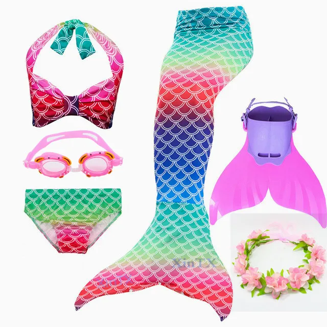 6 шт./компл. Горячие Девочки русалки хвосты С флиппером моновина для девочек
