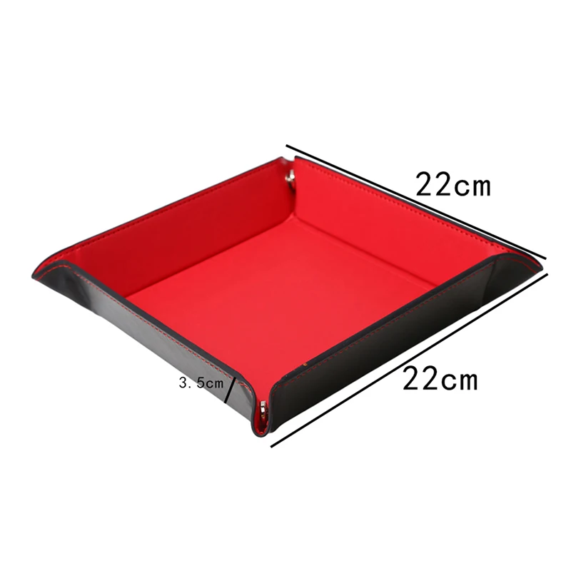 Foldable Storage Tray Leather Belt Snap Buckle Four Corners Folding Debris Creative Office Desk Coin Key | Дом и сад
