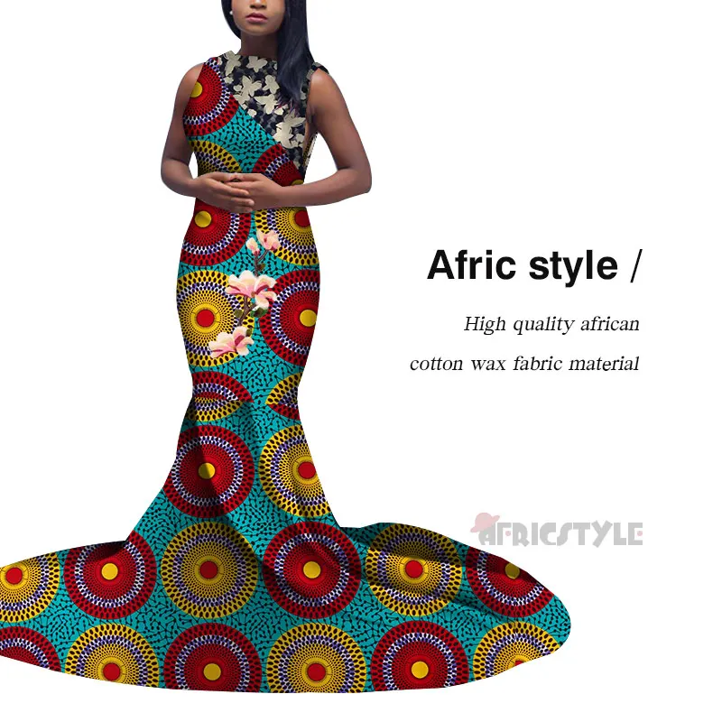 2020  African Dresses for Women Wax Print applique Long Dresses Vestido Bazin Riche Women African african print dresses WY5477