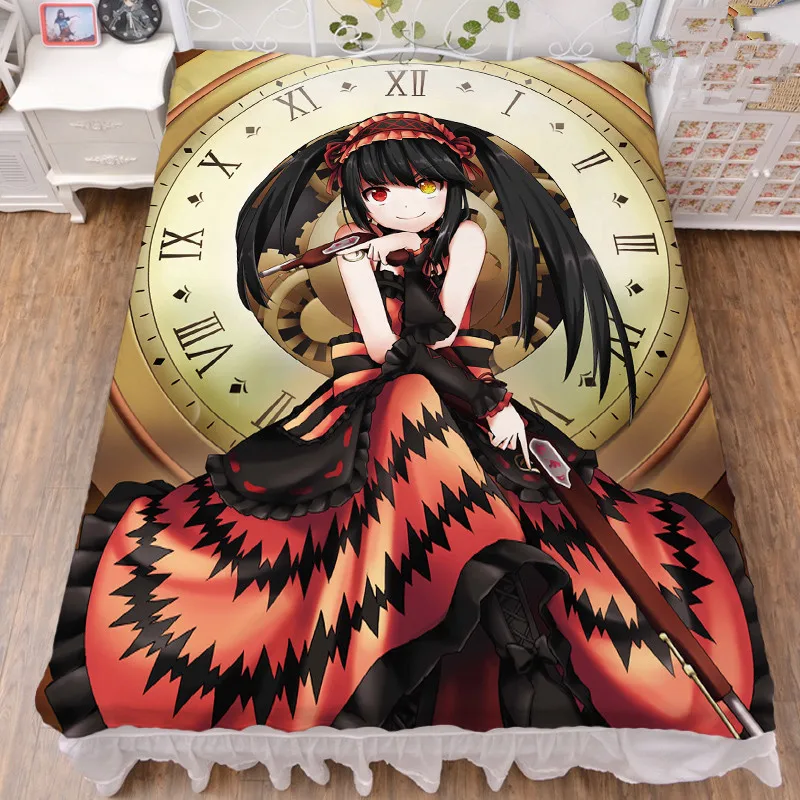 Miglior Coscase Anime Giapponese DATE A LIVE Tokisaki Kurumi Nightmare Elohe Lenzuolo In Fibra Di Latte Coperta Di Flanella Trapunta Estiva 150x200cm