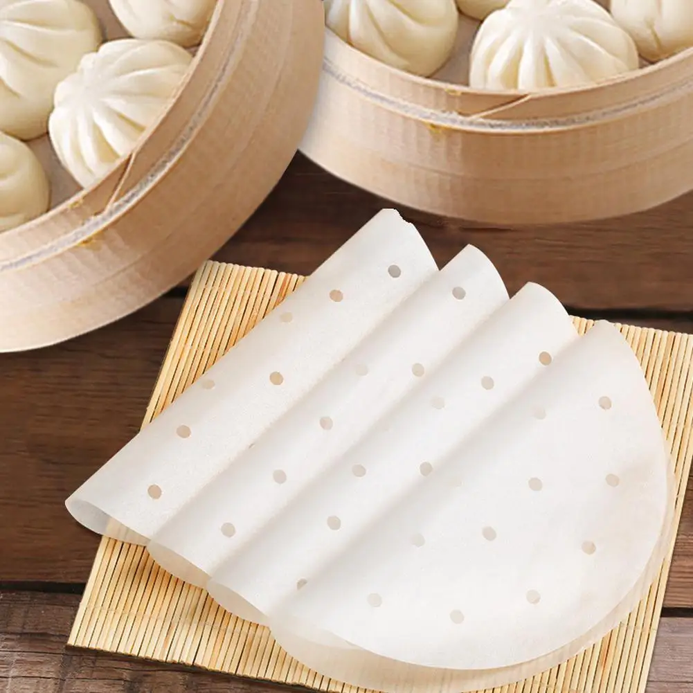 400 шт одноразовые масляные бумажные круглые перфорированные Пароварка кухонные
