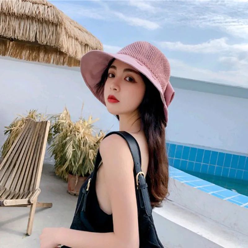 

New Summer Female Sun Hat Straw Hat With Big Bowknot Foldable Outdoor Sunscreen Caps Travel Fashion UV Protection Beach Hat