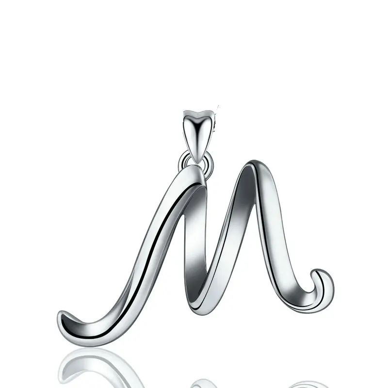 only pendant M EUDORA уникальное 925 пробы Серебряное ожерелье с подвеской в виде буквы A& B для женщин и мужчин модное персонализированное ювелирное изделие подарок для девочки CYD109 - Окраска металла: only pendant M