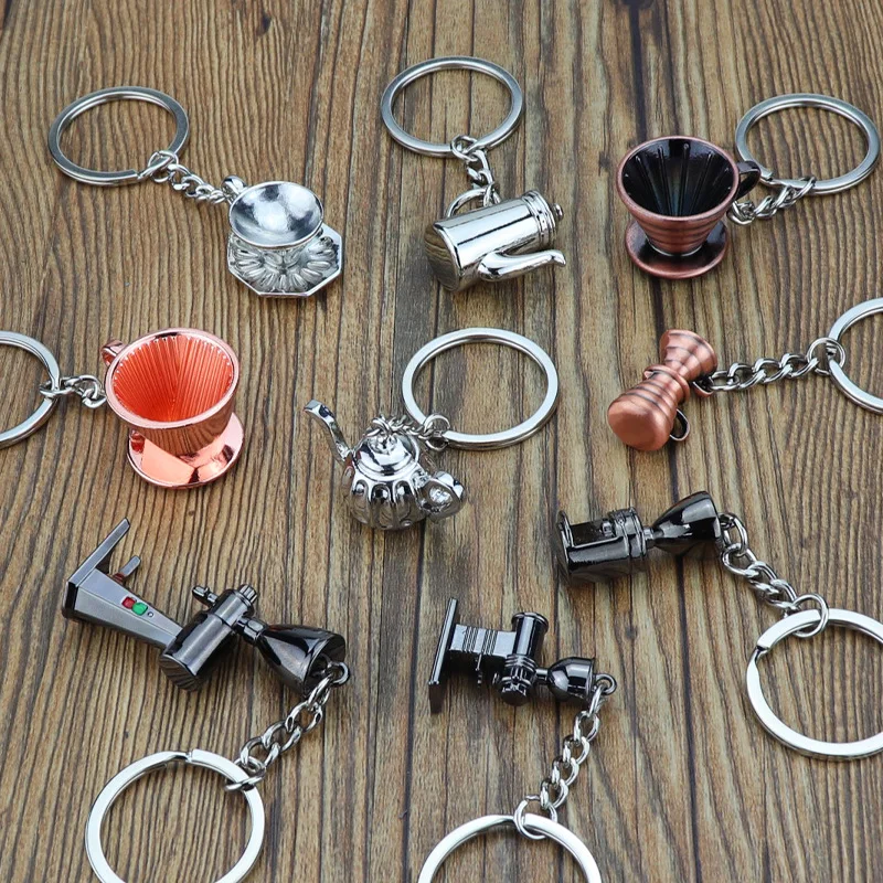 

2020 New coffee tools keychain, coffee machine simulation keychain, best gift keychain wholesale