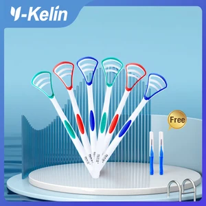 Imported Y-Kelin Tongue Scraper Oral  Cleaner Brush Fresh Breath Cleaning Coated  Toothbrush  Hygiene Care To