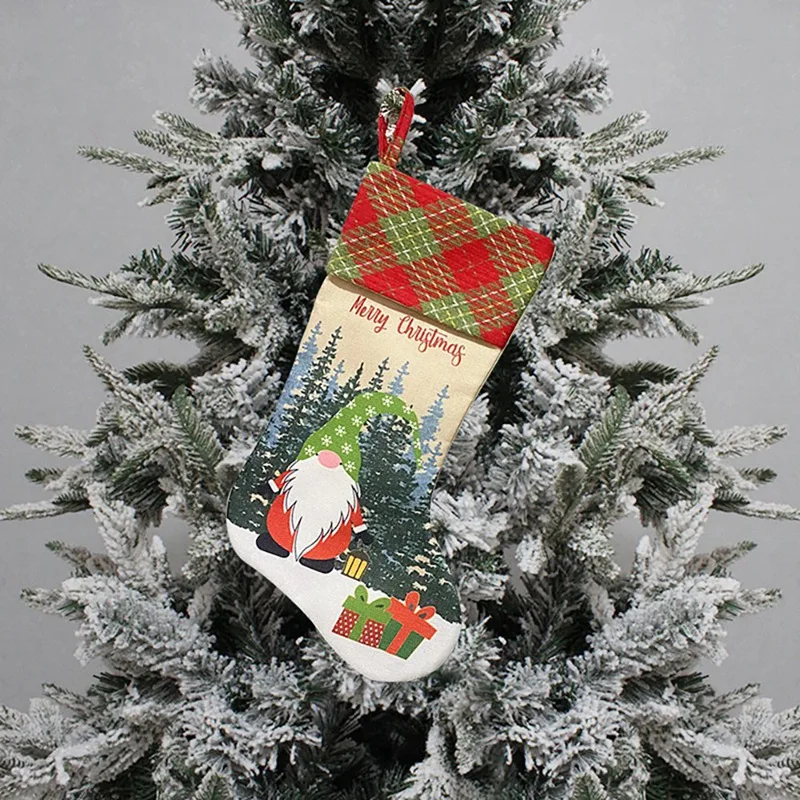 

Christmas Stockings Xmas Stockings Decorations Forest Santa Claus Gift Candy Bag for Holiday Party Home Decoration