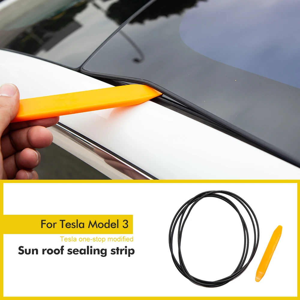

For Tesla Model 3 2017-2021 Accessories Seal Kit Skylight Glass Sealing Strip Windshield Roof Wind Guard Noise Lowering