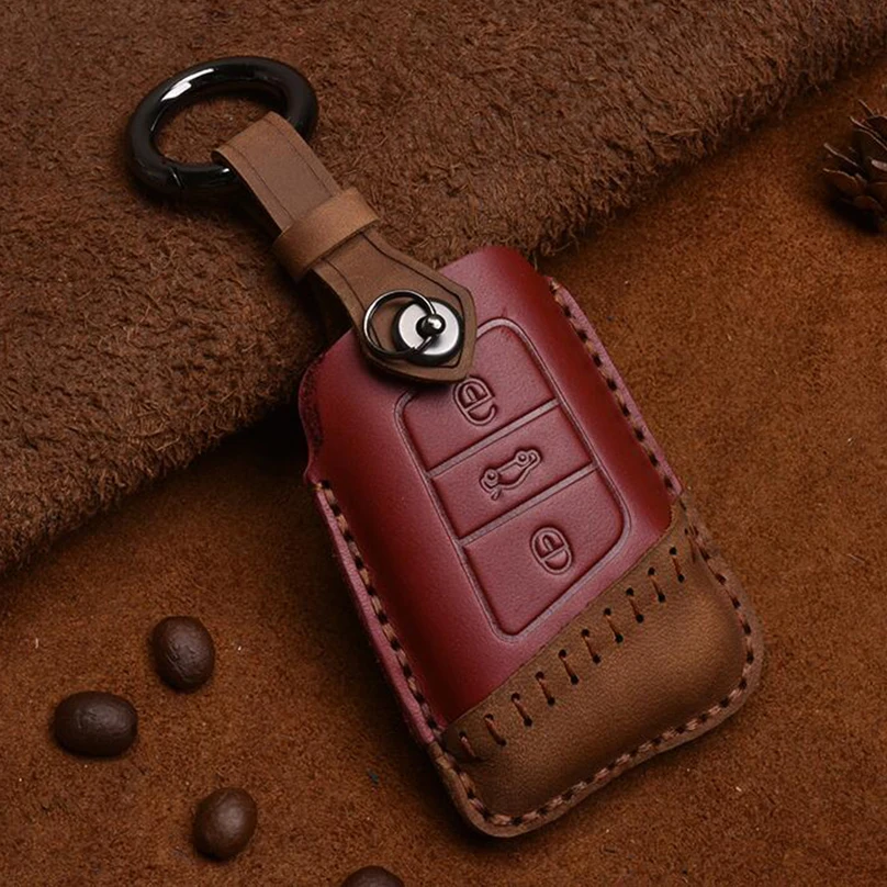 Ретро ручной работы из натуральной кожи чехол для автомобильного смарт-ключа