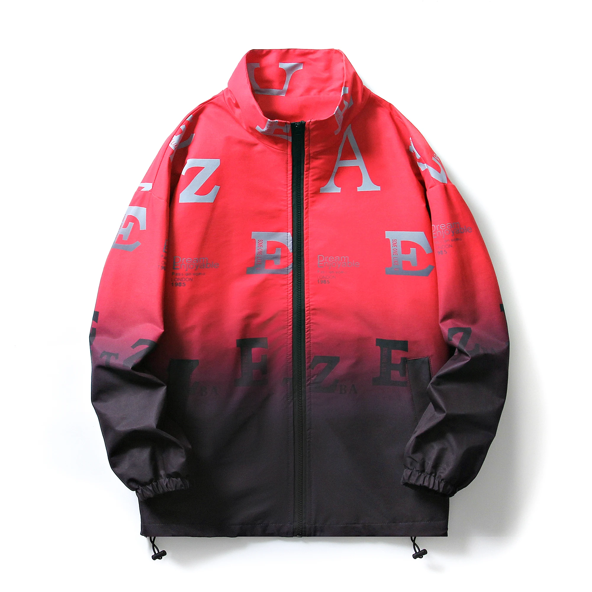 Куртка мужская демисезонная в стиле хип-хоп с градиентом батальных размеров 5XL -