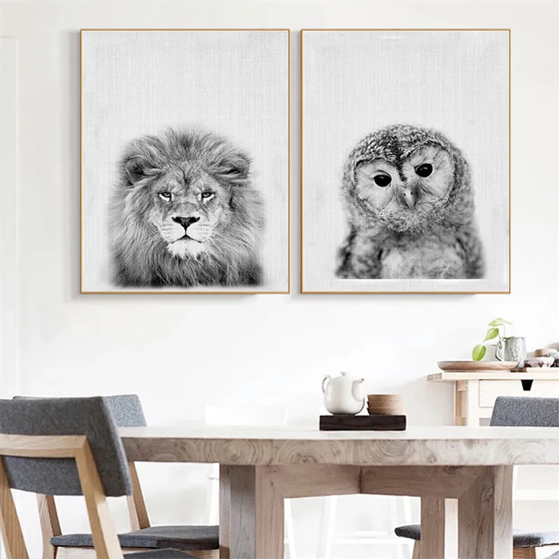 Настенная Картина на холсте в скандинавском стиле черный и белый постер с