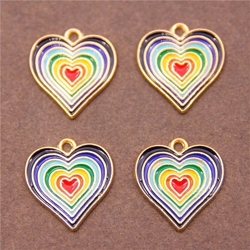 6 шт. модные подвески в форме сердца со смайликом и цветком от сглаза соединители