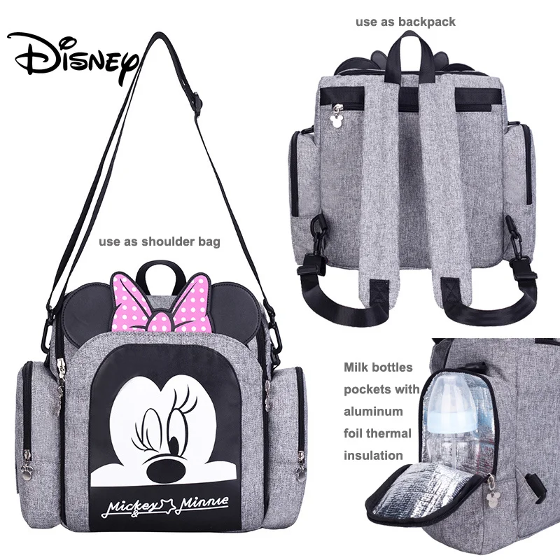 Сумка для подгузников disney, рюкзак, детские сумки для мам, мокрая сумка, модный органайзер для подгузников для мам и мам, сумка на стул с Микки и Минни