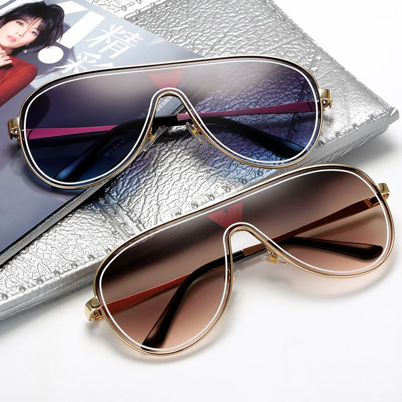 Солнцезащитные очки с соединенными линзами для мужчин и женщин стильные