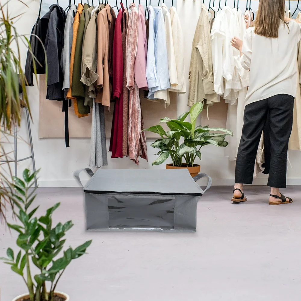 

2Pcs Thickened Quilt Bags with Clear Window Clothes Quilt Storage Organizers