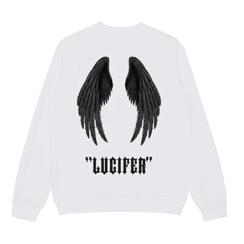 

New Arrival 2021 Hot Sale Print Sweatshirt Casual O-neck Hoodies Men Selling Wings Angel Loose Cotton Long Sleeve Male Hip Hop