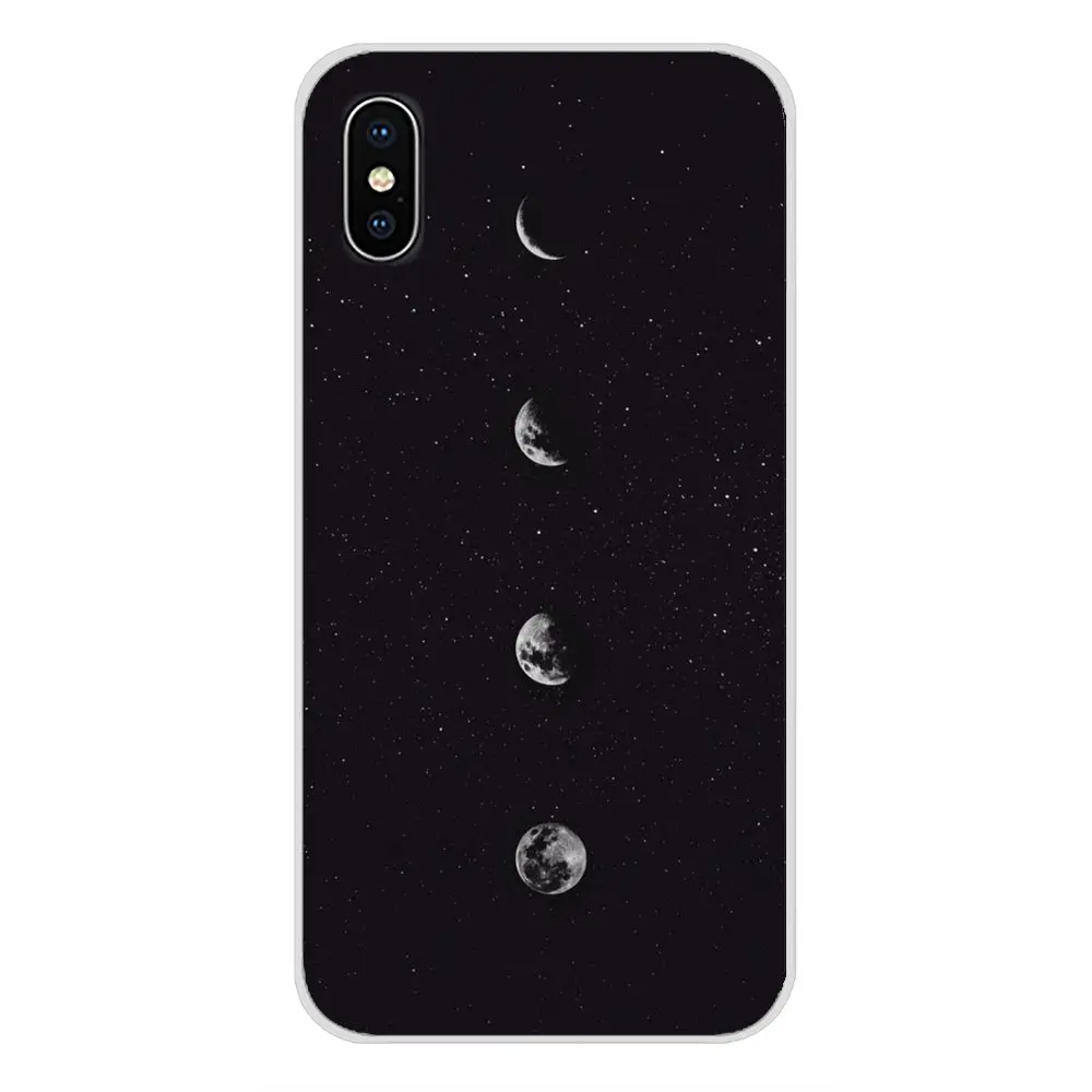 Планета черно-белого цвета с изображением солнца Луны звезд мобильный телефон