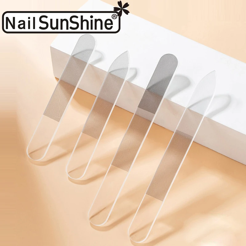 

6/12PCS Rcrystal Glass Professional Nail Files Washable Nail Art Tools For Manicure Independent Plastic Box Packaging