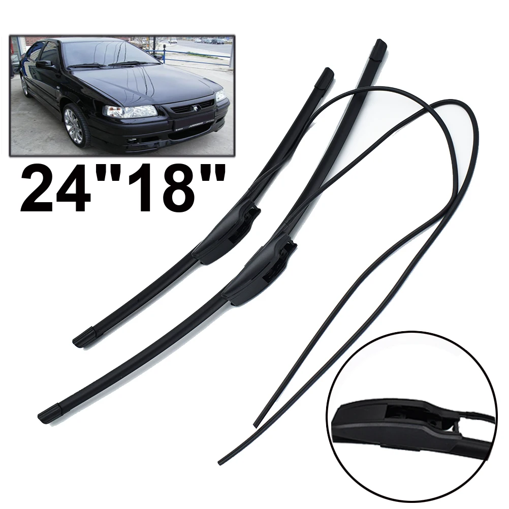 

Car Flat Wiper Blades New Spray Nozzle Windshield Windscreen Wipers Clean Front Window For Samand all year Washer Jet Pipe
