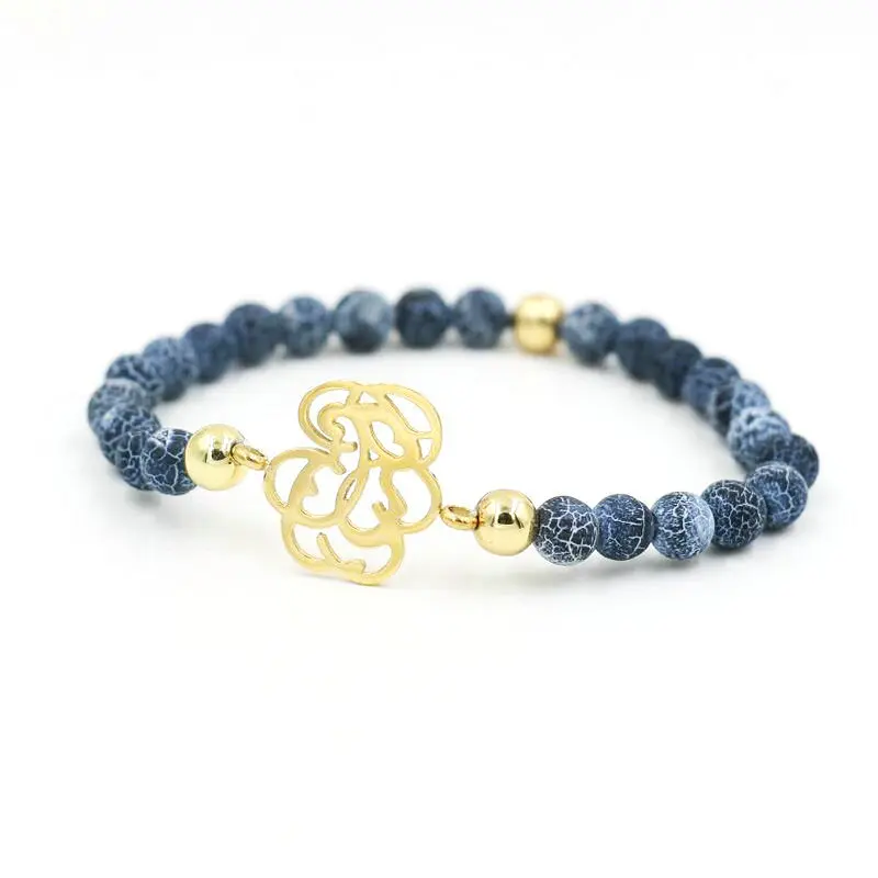 Модные браслеты из нержавеющей стали с амазонитом тигровый глаз для мужчин