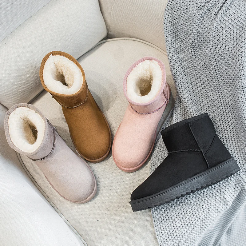 2019 г. Зимние новые стильные зимние сапоги Плюшевые Нескользящие резиновые