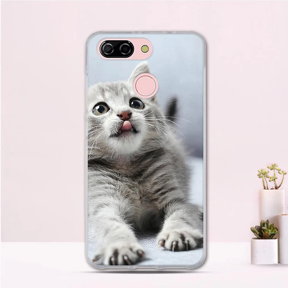 Для ZTE Blade V9 Vita чехол 5 45 &quotРоскошный цветок милый подмигивающий Кот Мягкий