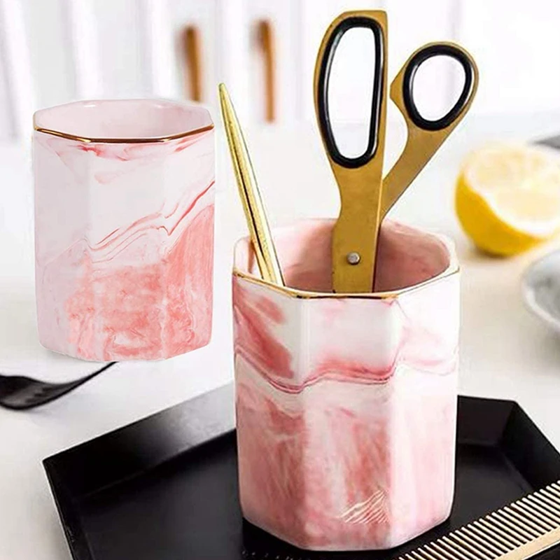 

2 Pack Pen Holder Stand, Cup for Desk Makeup Brush Holder Desk Accessories Holder, Desktop Organizer Pencil Holder