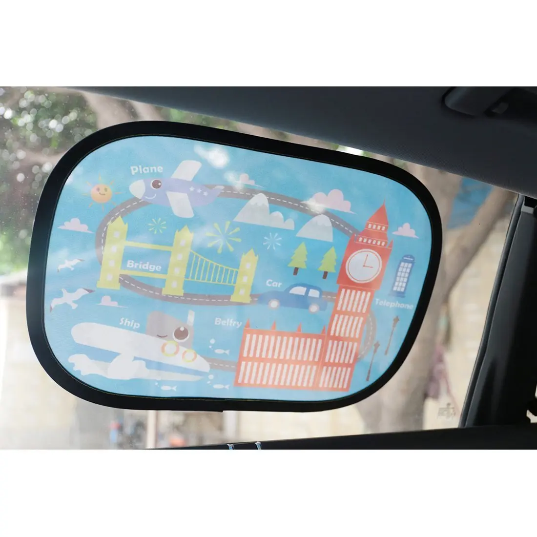 

Car Window Shade Cartoon World Travel Pattern Kids Babies Side Windows Sunshade Covers Blocking Harmful UV Rays Sun Heat Glare