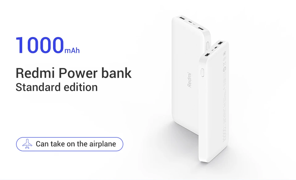 Внешний аккумулятор Xiaomi Redmi 20000 мАч, портативное зарядное устройство, блок питания с двумя USB USB-C, двусторонняя быстрая зарядка, внешний аккумулятор